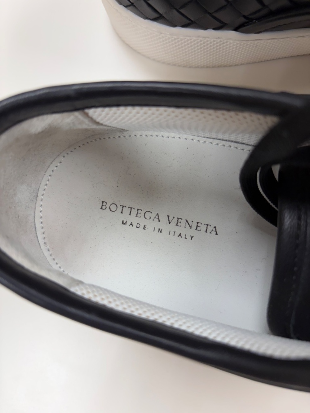 Bottega Veneta Men's Black Intrecciato Woven Leather Sneakers EU 43 US 10 - Picture 3 of 4